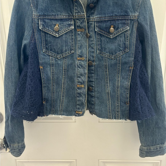 Free People Cropped Denim Jacket XS - Picture 6 of 12